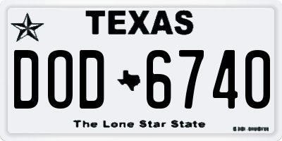 TX license plate DOD6740