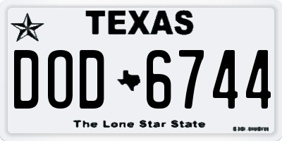 TX license plate DOD6744