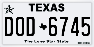 TX license plate DOD6745