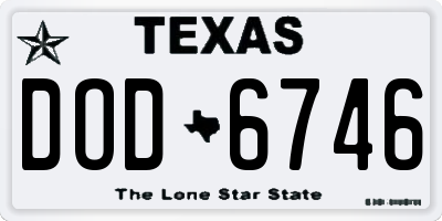 TX license plate DOD6746