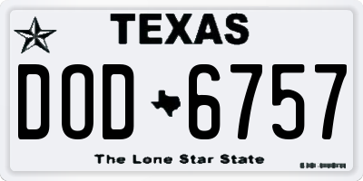 TX license plate DOD6757