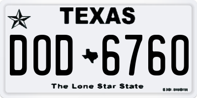 TX license plate DOD6760