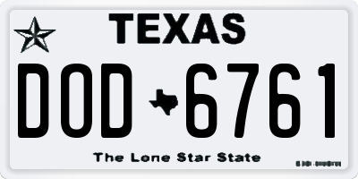 TX license plate DOD6761