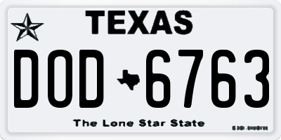 TX license plate DOD6763