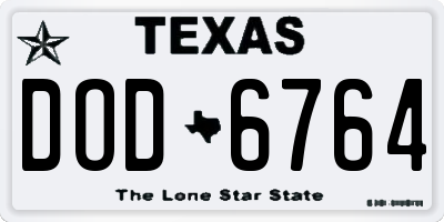 TX license plate DOD6764