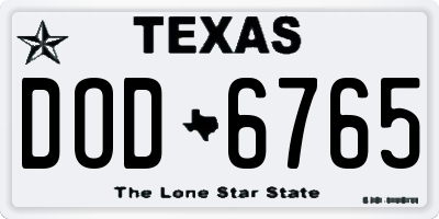 TX license plate DOD6765