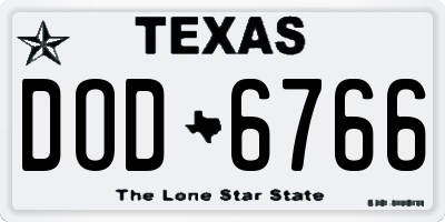 TX license plate DOD6766