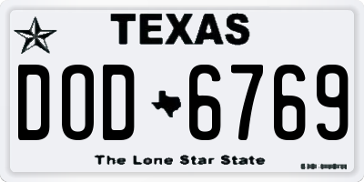 TX license plate DOD6769
