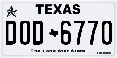 TX license plate DOD6770
