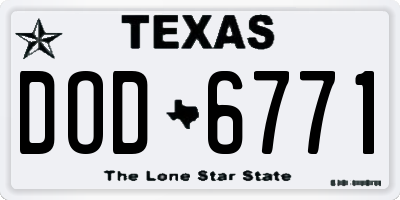 TX license plate DOD6771