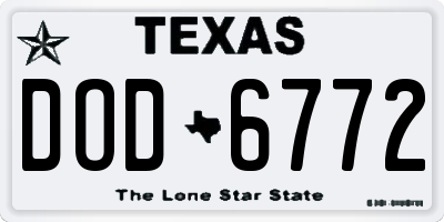 TX license plate DOD6772