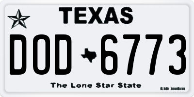 TX license plate DOD6773