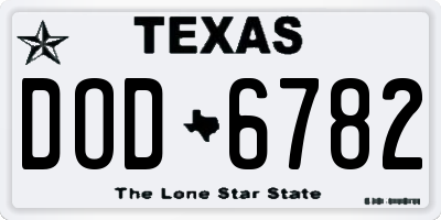 TX license plate DOD6782