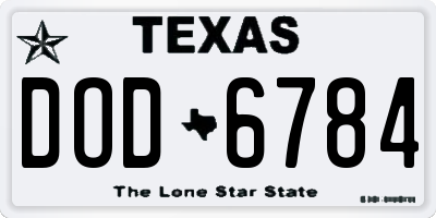 TX license plate DOD6784