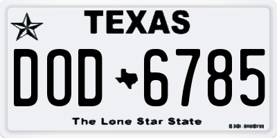 TX license plate DOD6785
