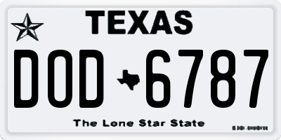 TX license plate DOD6787