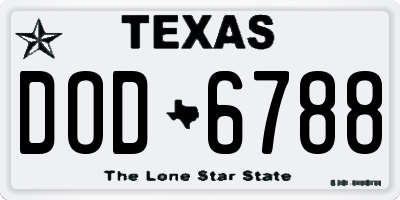 TX license plate DOD6788