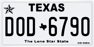 TX license plate DOD6790