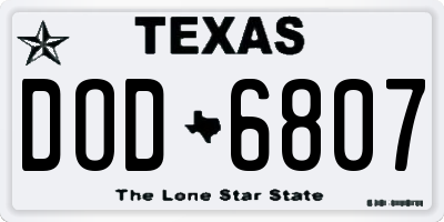 TX license plate DOD6807
