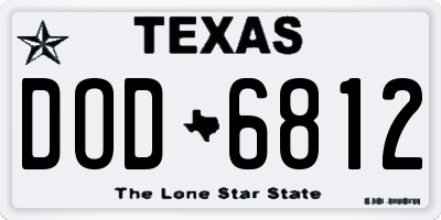TX license plate DOD6812
