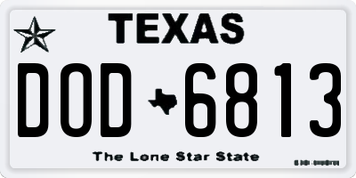 TX license plate DOD6813