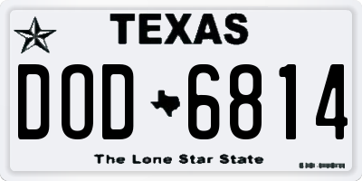 TX license plate DOD6814