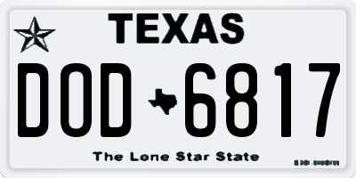 TX license plate DOD6817