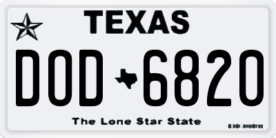 TX license plate DOD6820