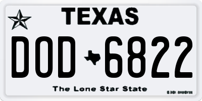 TX license plate DOD6822