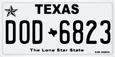 TX license plate DOD6823