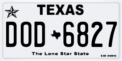 TX license plate DOD6827