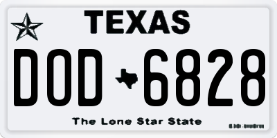 TX license plate DOD6828