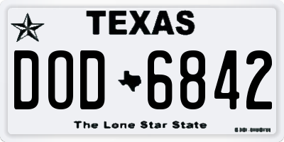 TX license plate DOD6842