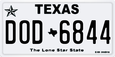 TX license plate DOD6844