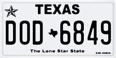 TX license plate DOD6849