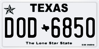 TX license plate DOD6850