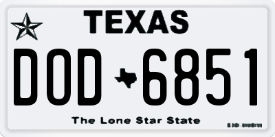 TX license plate DOD6851