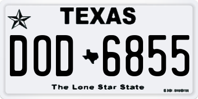 TX license plate DOD6855