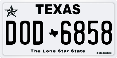 TX license plate DOD6858