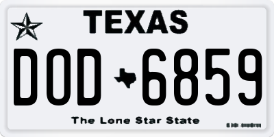 TX license plate DOD6859