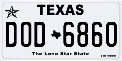 TX license plate DOD6860