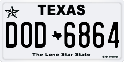TX license plate DOD6864