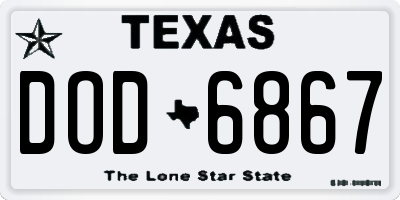 TX license plate DOD6867