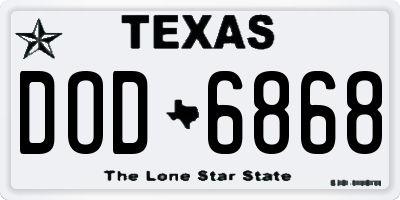 TX license plate DOD6868