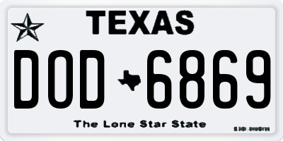 TX license plate DOD6869