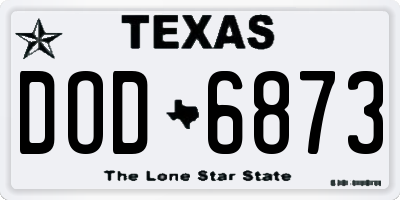 TX license plate DOD6873