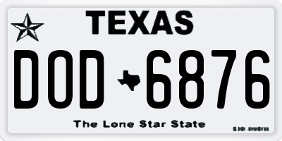 TX license plate DOD6876