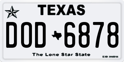 TX license plate DOD6878