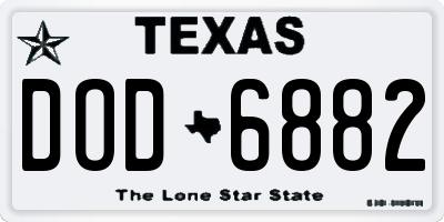 TX license plate DOD6882