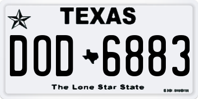 TX license plate DOD6883